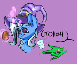 Size: 1280x1071 | Tagged: safe, artist:triallocation, trixie, pony, unicorn, g4, angry, cyrillic, disembodied hand, glass, hand, mallet, russian