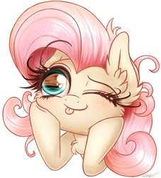 Size: 964x1063 | Tagged: safe, artist:phoenixrk49, fluttershy, pegasus, pony, g4, ;p, blushing, cheek fluff, chest fluff, cute, daaaaaaaaaaaw, ear fluff, one eye closed, shyabetes, simple background, solo, tongue out, white background