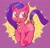 Size: 2048x1954 | Tagged: safe, artist:sidruni, chuck e cheese pony, pony, g1, bow, chuck e. cheese, cute, food, grainy, mouth hold, pizza, slice of pizza, solo, tail bow, toy interpretation