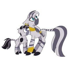 Size: 1772x1547 | Tagged: safe, alternate version, artist:gallantserver, zecora, oc, oc:zephyr, zebra, g4, female, male, mother and child, mother and son, simple background, transparent background