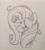 Size: 2108x2367 | Tagged: safe, artist:sparkarez, fluttershy, butterfly, pegasus, pony, g4, blushing, bust, butterfly on nose, ear fluff, female, high res, insect on nose, mare, messy hair, messy mane, open mouth, open smile, signature, sketch, smiling, solo