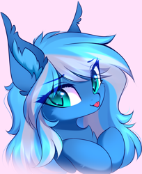 Size: 2576x3162 | Tagged: safe, artist:airiniblock, oc, oc only, oc:vivid tone, bat pony, pony, rcf community, ear tufts, high res, solo, tongue out