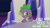 Size: 1280x720 | Tagged: safe, edit, edited screencap, editor:quoterific, screencap, spike, dragon, a rockhoof and a hard place, g4, my little pony: friendship is magic, indoors, male, open mouth, solo, stallion, text, twilight's castle, winged spike, wings