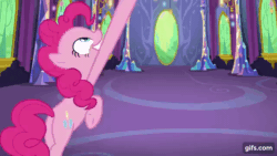 Size: 640x360 | Tagged: safe, edit, edited screencap, screencap, pinkie pie, earth pony, pony, celestial advice, g4, season 7, animated, butt, coffin, confetti, female, gif, gifs.com, mare, meme, party, plot, solo, this will not end well