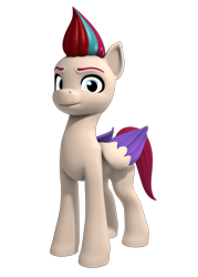 Size: 2500x3500 | Tagged: source needed, safe, artist:argos90, zipp storm, pegasus, pony, g5, 3d, alternate color palette, female, high res, looking at you, mare, simple background, smiling, solo, transparent background