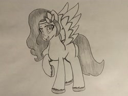 Size: 4032x3024 | Tagged: safe, artist:artevi, pipp petals, pegasus, pony, g5, female, mare, missing cutie mark, solo, traditional art