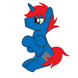Size: 900x900 | Tagged: safe, artist:ry-bluepony1, oc, oc:train track, pony, unicorn, g4, angry, base used, crossed hooves, horn, male, show accurate, stallion, unicorn oc