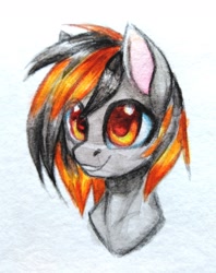 Size: 1708x2160 | Tagged: safe, artist:megabait, oc, oc only, earth pony, pony, bust, male, pencil, portrait, solo, traditional art