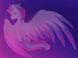 Size: 2048x1536 | Tagged: safe, artist:lunathemoongod, zipp storm, pegasus, pony, g5, colored wings, female, gradient wings, light, mare, simple background, solo, wings