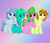 Size: 720x616 | Tagged: safe, artist:rainyponyindo, oc, oc only, oc:lucky key, oc:princess argenta, oc:rainy rainbow, alicorn, pony, unicorn, argentina, base used, best friends, clover, female, group photo, indonesia, looking at you, mare, nation ponies, ponified, rainbow, rainbow background, smiling, smiling at you