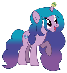 Size: 7158x7800 | Tagged: safe, artist:laszlvfx, artist:pegasski, edit, vector edit, izzy moonbow, pony, unicorn, g4, g5, absurd resolution, ball, base used, female, g5 to g4, horn, hornball, mare, simple background, solo, transparent background, vector