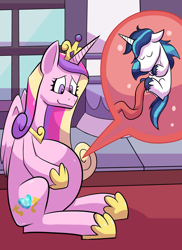 Size: 4800x6600 | Tagged: safe, artist:pembroke, princess cadance, shining armor, alicorn, pony, g4, age regression, baby, baby pony, belly, big belly, cadance pregnant with shining armor, cadancepred, commission, commissioner:reversalmushroom, female, fetish, foal, gentle pred, good clean married vore, implied unbirthing, internal, male, marriage, married, married couple, permapregnant, pregdance, pregnant, ship:shiningcadance, shipping, straight, umbilical cord, unbirthing, vore