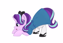 Size: 3300x2250 | Tagged: safe, artist:rutkotka, starlight glimmer, pony, unicorn, g4, alice in wonderland, clothes, cosplay, costume, dress, high res, solo