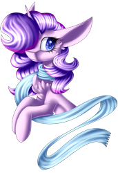 Size: 1857x2715 | Tagged: safe, artist:mediasmile666, oc, oc only, pony, unicorn, big ears, bust, chest fluff, clothes, female, floppy ears, gift art, hair over one eye, mare, scarf, simple background, solo, starry eyes, transparent background, wingding eyes