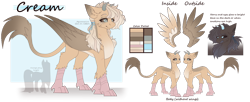 Size: 1280x522 | Tagged: safe, artist:blizzard-queen, oc, oc only, oc:cream, hippogriff, female, solo