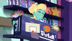 Size: 3410x1920 | Tagged: safe, screencap, zephyr breeze, dashing through the mall, equestria girls, equestria girls series, g4, holidays unwrapped, spoiler:eqg series (season 2), basketball, basketball net, cute, eyes closed, male, smiling, sports, zephyrbetes