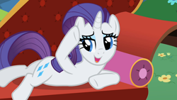 Size: 1920x1080 | Tagged: safe, screencap, rarity, pony, unicorn, g4, lesson zero, couch, fainting couch, female, lidded eyes, mare, out of context, solo