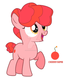 Size: 1280x1482 | Tagged: safe, artist:hate-love12, oc, oc only, oc:cherry bomb, earth pony, pony, female, filly, simple background, solo, transparent background