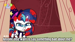 Size: 1024x576 | Tagged: safe, edit, edited screencap, screencap, shining armor, pony, unicorn, g4.5, little miss fortune, my little pony: pony life, spoiler:pony life s02e20, angry, caption, glowing horn, horn, implied murder, magic, magic aura, male, not blood, out of context, solo, text, walking
