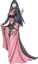 Size: 691x1156 | Tagged: safe, artist:vikifangirl, oc, oc only, oc:coldlight bluestar, human, vampire, alternate hairstyle, big breasts, blood, breasts, clothes, dress, humanized, looking away, simple background, solo, transparent background, wine glass