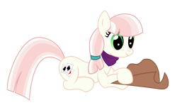 Size: 3231x1918 | Tagged: safe, artist:third uncle, penny ante, earth pony, pony, g4, background pony, cowboy hat, cute, female, hat, mare, neckerchief, pigtails, simple background, smiling, solo, stetson, transparent background