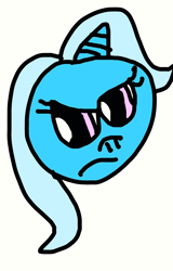 Size: 664x1038 | Tagged: safe, artist:sugarbugjewelpet, trixie, pony, unicorn, g4, 1000 hours in ms paint, angry, ball, female, mare, morph ball, simple background, solo, trixieball, white background