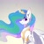 Size: 1754x1753 | Tagged: safe, artist:tessa_key_, princess celestia, alicorn, pony, g4, ethereal mane, female, gradient background, horn, jewelry, mare, peytral, solo, starry mane, tiara, wings