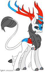 Size: 704x1135 | Tagged: safe, artist:agdapl, kirin, base used, crossover, feathered fetlocks, glasses, hoof fluff, horn, kirin-ified, leonine tail, male, medic, medic (tf2), signature, simple background, smiling, solo, species swap, team fortress 2, white background