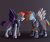 Size: 3000x2500 | Tagged: safe, artist:applejackofalltrades, rainbow dash, pegasus, pony, g4, the cutie re-mark, alternate hairstyle, alternate timeline, apocalypse dash, crystal war timeline, duality, gritted teeth, high res, looking at each other, night guard, night guard dash, nightmare takeover timeline, scowl, self ponidox, simple background, standoff, torn ear