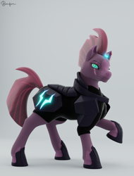 Size: 1724x2264 | Tagged: safe, artist:bonfirepng, tempest shadow, pony, unicorn, g4, 3d, armor, blender, blender cycles, broken horn, female, horn, mare, render, solo