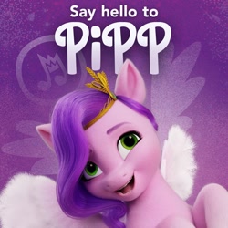 Size: 1080x1080 | Tagged: safe, pipp petals, pegasus, pony, g5, official, adorapipp, cute, female, green eyes, looking at you, mare, pony history, smiling, smiling at you, solo