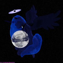 Size: 4096x4096 | Tagged: safe, artist:extremespeed slowpoke, princess luna, anthro, g4, 3d, black hole, blender, moon