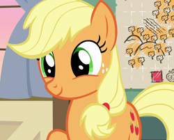 Size: 1340x1080 | Tagged: safe, screencap, applejack, earth pony, pony, g4, going to seed, season 9, cropped, cute, female, freckles, jackabetes, mare, solo