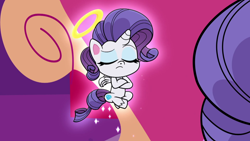 Size: 1920x1080 | Tagged: safe, screencap, rarity, alicorn, pony, g4.5, my little pony: pony life, the shows must go on, spoiler:pony life s02e22, angel rarity, halo, shoulder angel