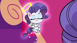 Size: 1920x1080 | Tagged: safe, screencap, rarity, alicorn, pony, g4, g4.5, my little pony: pony life, the shows must go on, angel rarity, halo, shoulder angel