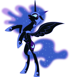 Size: 4728x5165 | Tagged: safe, artist:drakizora, nightmare moon, alicorn, pony, g4, absurd resolution, antagonist, concave belly, female, mare, png, rearing, simple background, slender, solo, thin, transparent background, vector