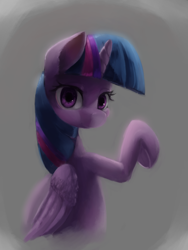 Size: 1500x2000 | Tagged: safe, artist:usager, twilight sparkle, alicorn, pony, g4, female, looking at you, mare, simple background, solo, twilight sparkle (alicorn)