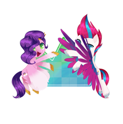 Size: 1280x1296 | Tagged: safe, artist:andromedasparkz, pipp petals, zipp storm, pegasus, pony, g5, adorapipp, cloven hooves, colored wings, cute, female, flying, looking at you, mare, multicolored wings, open mouth, royal sisters (g5), royalty, siblings, simple background, sisters, transparent background, unshorn fetlocks, wings