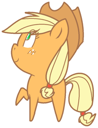 Size: 618x799 | Tagged: safe, artist:mayaliicious, applejack, earth pony, pony, g4, chibi, cute, jackabetes, missing cutie mark, simple background, solo, transparent background