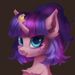 Size: 3000x3000 | Tagged: safe, artist:neverend, oc, oc only, bird, pony, unicorn, cute, ear fluff, eyes open, high res, open mouth, photo