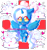 Size: 1500x1600 | Tagged: safe, artist:colorfuldiamondpl, oc, oc:fleurbelle, alicorn, pony, adorabelle, alicorn oc, blushing, bow, chibi, cloud, cute, female, hair bow, heart, horn, mare, ocbetes, simple background, solo, transparent background, wingding eyes, wings, yellow eyes