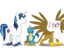 Size: 800x600 | Tagged: artist needed, safe, artist:dashiesparkle, edit, editor:damiranc1, vector edit, gallus, gilda, shining armor, griffon, pony, unicorn, g4, alternate universe, chickub, crack shipping, family, father and child, father and son, female, gildarmor, husband and wife, male, mother and child, mother and son, parent:gilda, parent:shining armor, parents and child, parents:gildarmor, shipping, smiling, straight, vector, younger