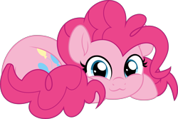 Size: 5000x3333 | Tagged: safe, artist:jhayarr23, part of a set, pinkie pie, earth pony, pony, :3, commission, cute, diapinkes, female, high res, lying down, mare, prone, simple background, solo, transparent background, ych result
