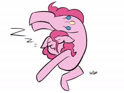 Size: 2732x2048 | Tagged: safe, artist:datzigga, pinkie pie, earth pony, pony, g4, behaving like a cat, flexible, high res, ponified animal photo, sleeping, solo