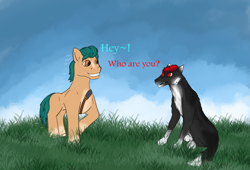 Size: 2323x1582 | Tagged: artist needed, safe, hitch trailblazer, oc, pony, wolf, g5, furry, furry oc