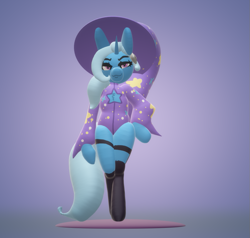 Size: 909x867 | Tagged: safe, artist:nootaz, trixie, unicorn, semi-anthro, g4, arm hooves, lidded eyes, looking at you, paint 3d