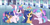 Size: 1024x512 | Tagged: safe, artist:velveagicsentryyt, princess flurry heart, oc, oc:chryssa, oc:galaxy swirls, oc:velvet sentry, alicorn, pegasus, pony, unicorn, g4, female, filly, jewelry, magic, offspring, older, older flurry heart, parent:flash sentry, parent:princess cadance, parent:shining armor, parent:twilight sparkle, parents:flashlight, parents:shiningcadance, tiara