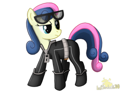 Size: 2732x2048 | Tagged: safe, artist:lordshrekzilla20, bon bon, sweetie drops, earth pony, pony, fanfic:the one true king, clothes, female, goggles, high res, jumpsuit, mare, secret agent sweetie drops, simple background, solo, transparent background, zipper