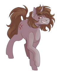 Size: 2800x3500 | Tagged: safe, artist:monnarcha, oc, oc only, oc:scar tissue, pony, unicorn, high res, male, simple background, solo, stallion, transparent background
