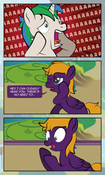 Size: 1920x3169 | Tagged: safe, artist:alexdti, oc, oc only, oc:purple creativity, oc:star logic, pegasus, pony, unicorn, comic:quest for friendship, comic, female, implied transformation, male, mare, screaming, stallion